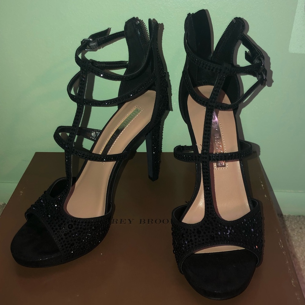 Audrey Brooke Black Studded Heels size 6